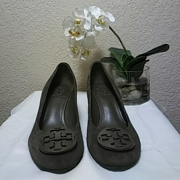 Tory Burch Shoes - Tory Burch Brown Suede Sally Wedge